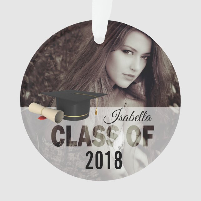 Class Of 20XX - Graduation DIY Photo And Year Ornament (Front)