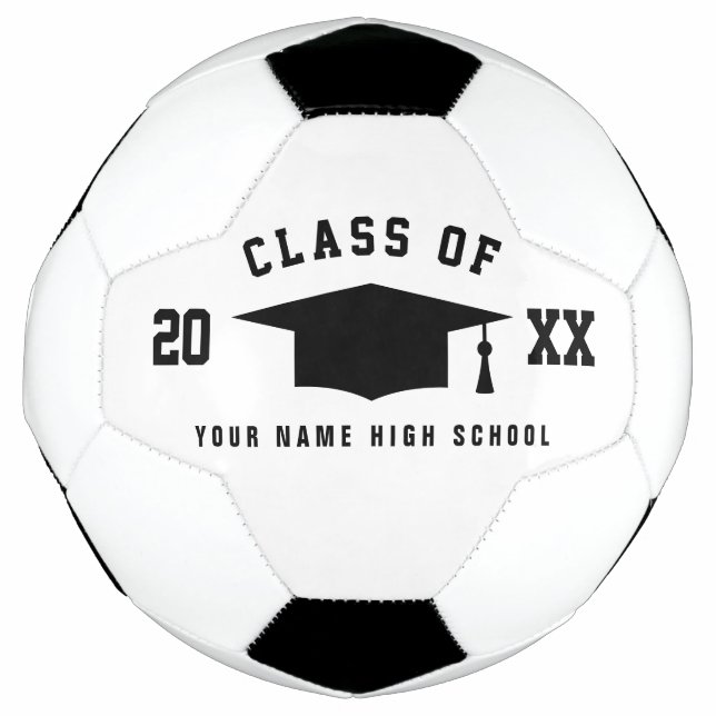 Class of 20XX Graduation party soccer ball (Front)