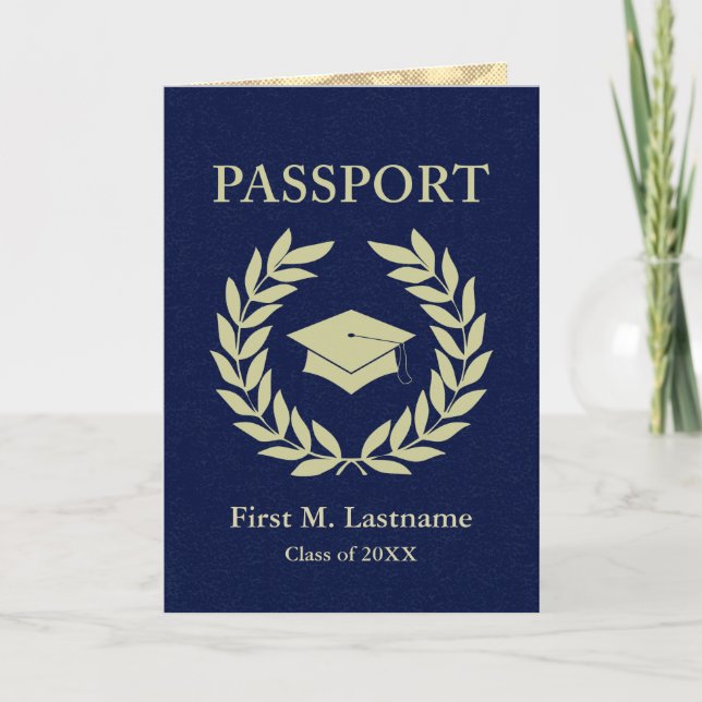 class of 20XX graduation passport invitation (Front)