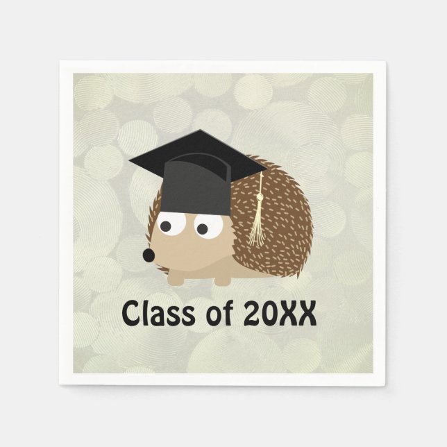 Class of 20XX Hedgehog Graduate Napkins (Front)
