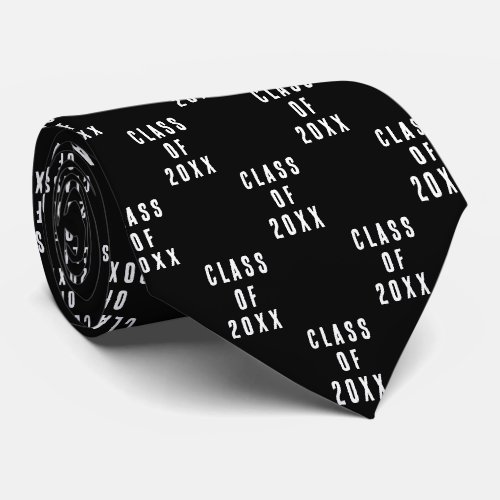 Class of 20XX High School Graduation party black Neck Tie