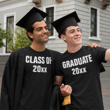 Class Of 20xx Simple Black Graduation Shirt by online_store at Zazzle