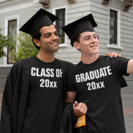 Class Of 20xx Simple Black Graduation Shirt
