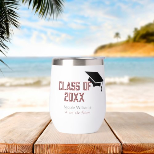 Class Of20XX with Cap Thermal Wine Tumbler