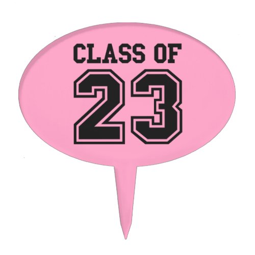 Class of 23 graduation congratulations sporty pink cake topper