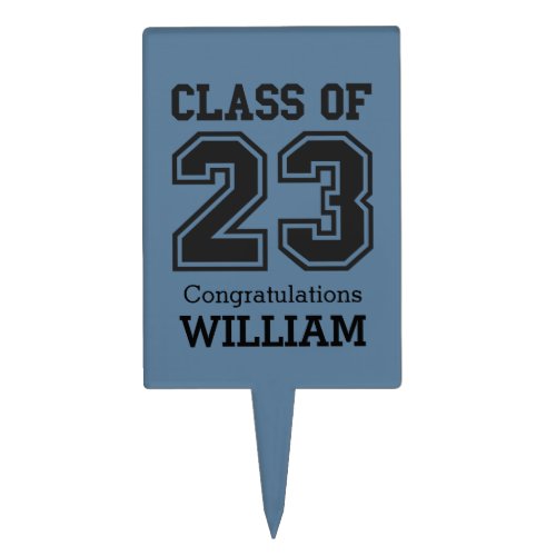 Class of 23 personalized congratulations slate blu cake topper