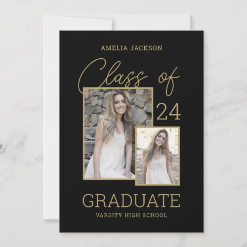 Class Of 24 Photos  Bio Graduation Open House Invitation