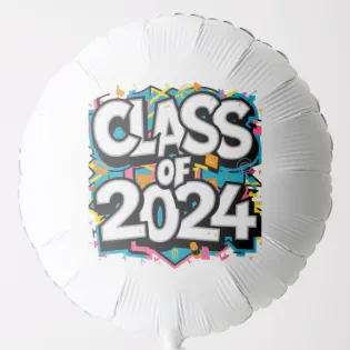 Class of '24 Retro Graduation Helium Balloon