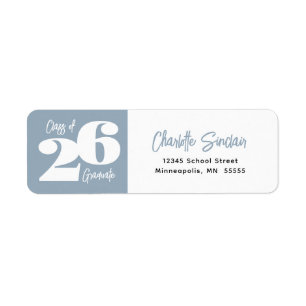 Class of 26 Graduate Blue Return Address Label