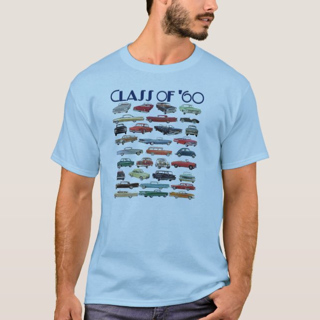 Class of '60 classic cars t-shirt (Front)