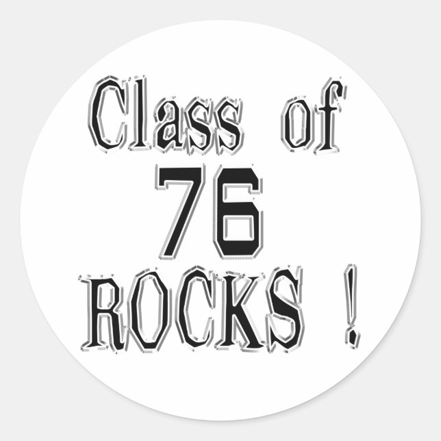Class of '76 Rocks! Sticker (Front)