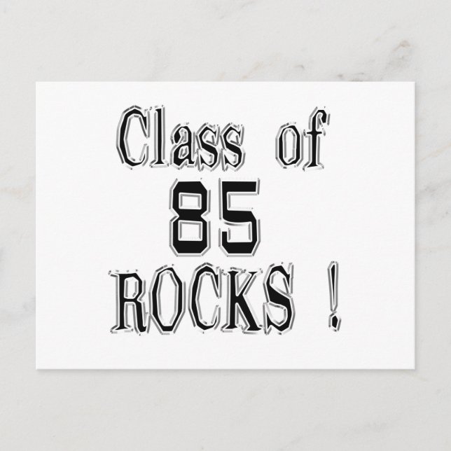 Class of '85 Rocks! Postcard (Front)
