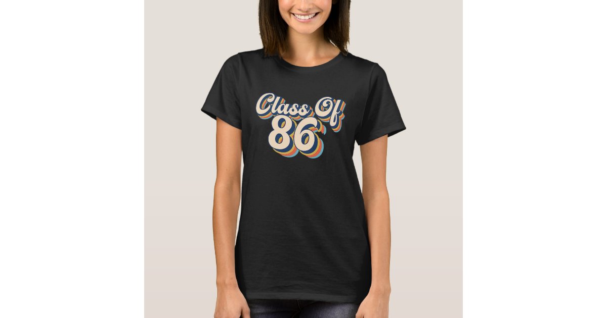 Graduation Cap1986 Class of 86 1986 Graduation High School Reunion Vi T-Shirt | Zazzle