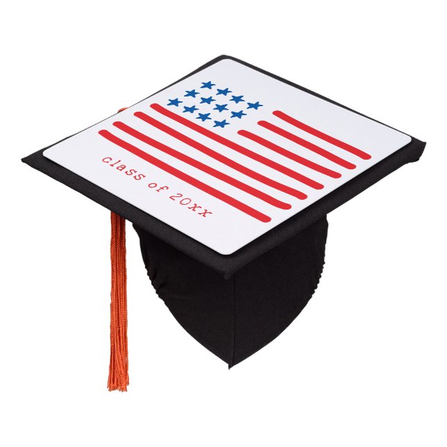 Class of ... | American Flag Graduation Cap Topper (Angled)