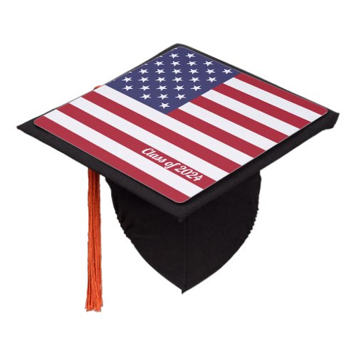 Class of   American Flag Graduation Graduation Cap Topper