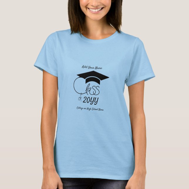 Class of... and Inspirational Quote-Black Design T-Shirt (Front)