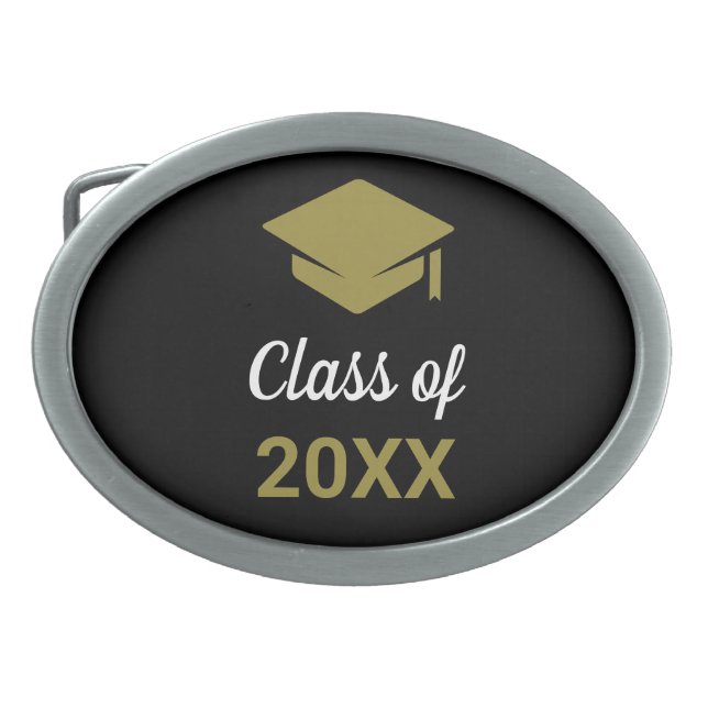 Class Of Any Year Congrats Grad Graduation Cap Belt Buckle (Front)