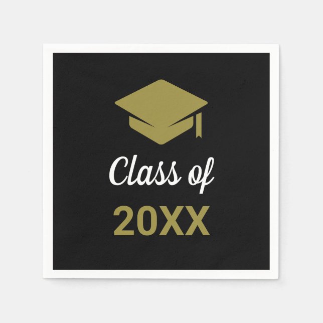 Class Of Any Year Congrats Grad Graduation Cap Napkins (Front)