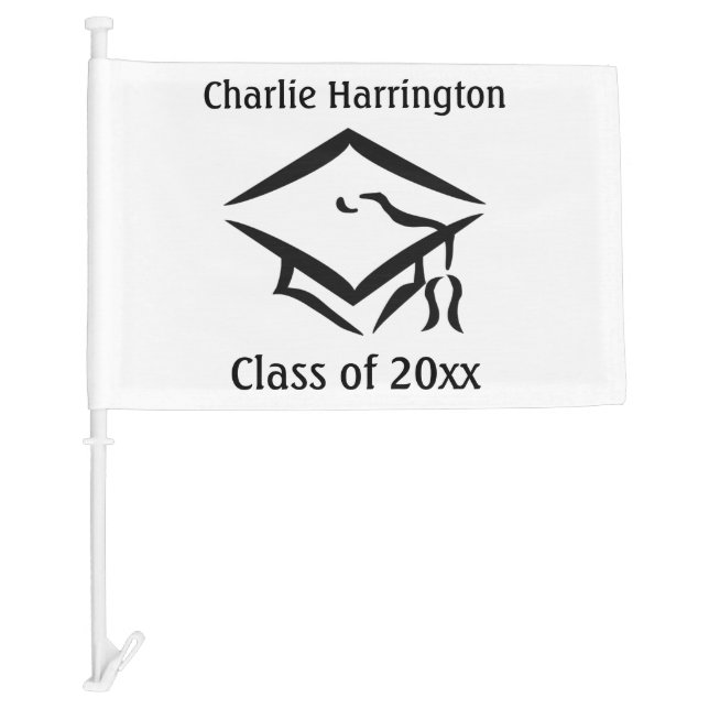 CLASS OF (any year) custom name & color car flag (Front)