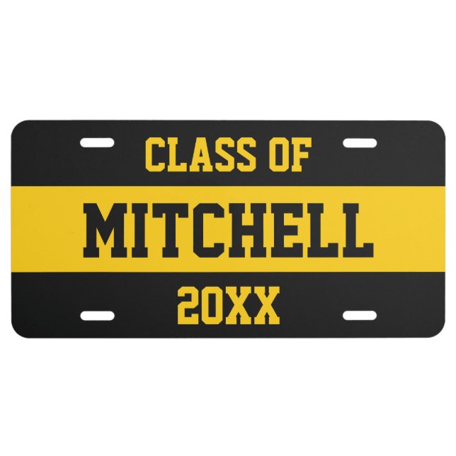 CLASS OF (any year) custom name license plate (Front)
