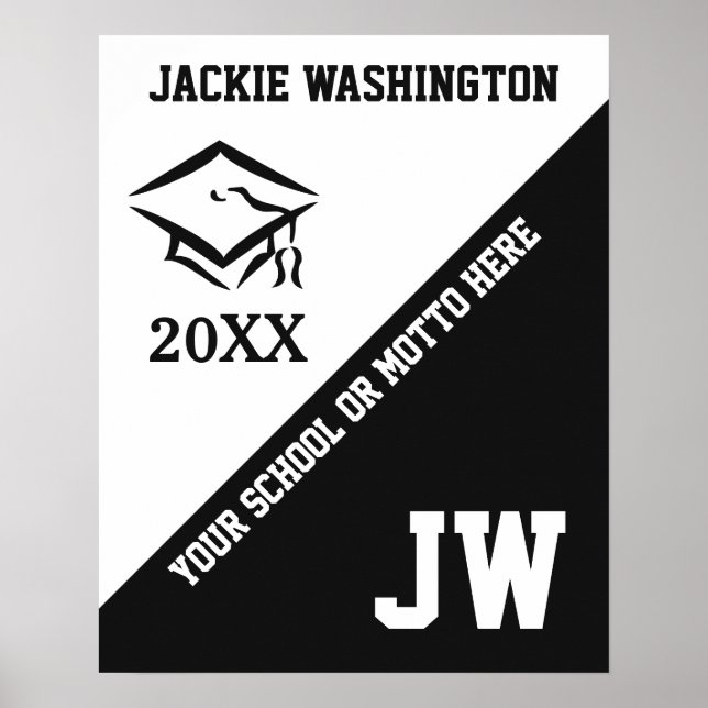 CLASS OF (any year) custom text & color poster (Front)