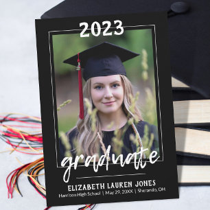Class of Black and White Classic Graduation Announcement