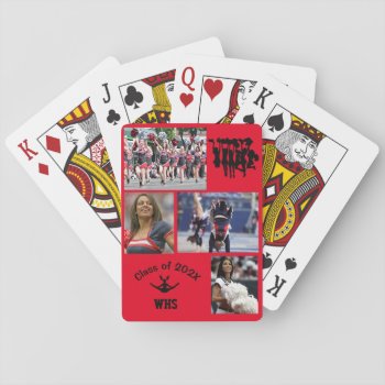 Class Of Cheer Photo School Name Playing Cards by 4aapjes at Zazzle
