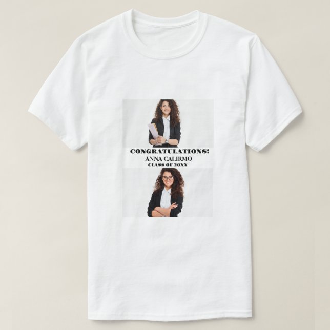Class of  Congratulations Graduate 2Photo T-Shirt (Design Front)