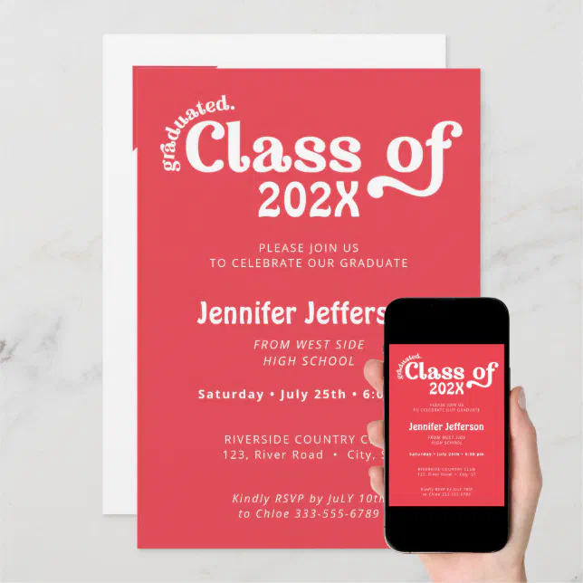 Class of Cool Graduation Photo on Back Holiday Card | Zazzle