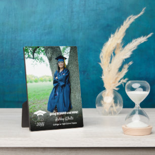 Class of - Custom Grad Photo-White Script Plaque