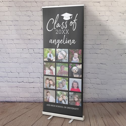 Class of Custom Year 12 Square Photo Collage Retractable Banner