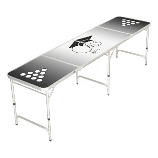 Class of-Custom Year-Modern Black and White Beer Pong Table