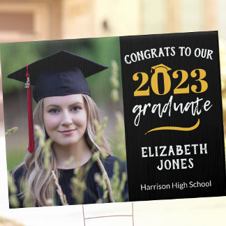Class of Double Sided Custom Graduation Photo Sign
