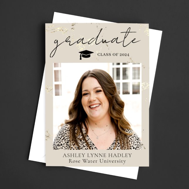 Class of Elegant Photo Overlay Graduation Announcement (Creator Uploaded)
