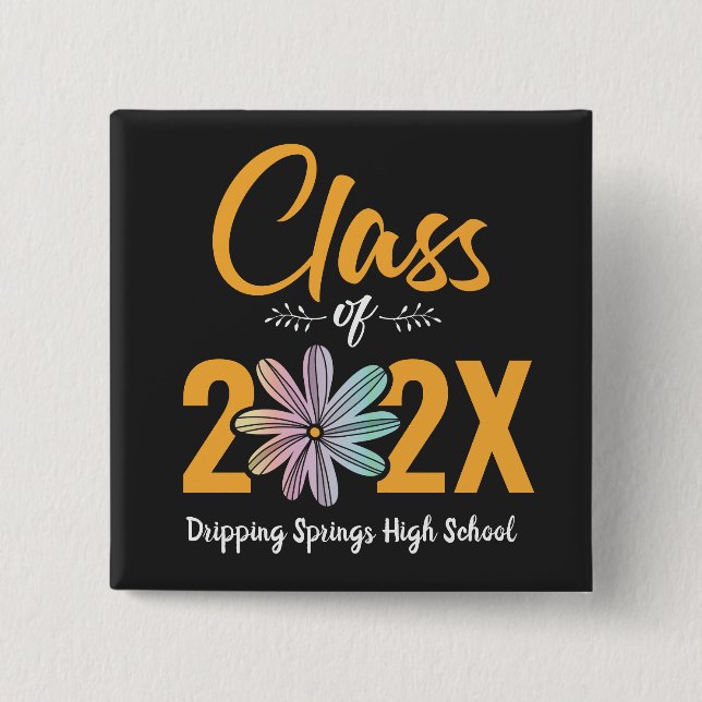 Class Of Flower Senior Button (Front)
