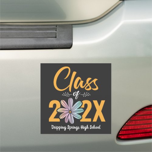 Class Of Flower Senior Car Magnet
