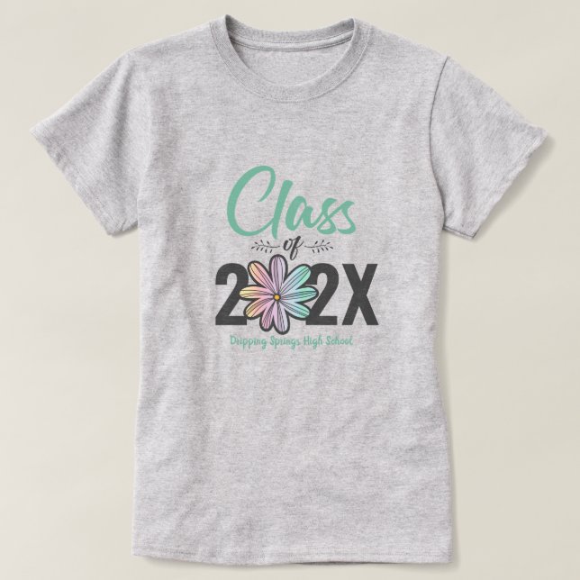 Class Of Flower Senior T-Shirt (Design Front)