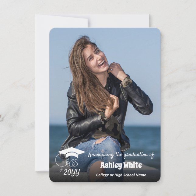 Class of-Grad-Inspirational Quote-Black Overlay Announcement (Front)