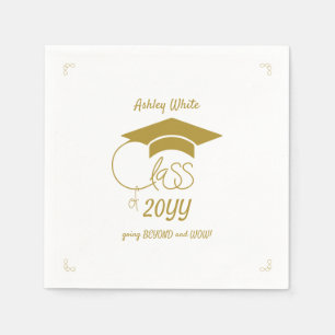 Class of Grad-Inspirational Quote-Elegant Gold Napkins