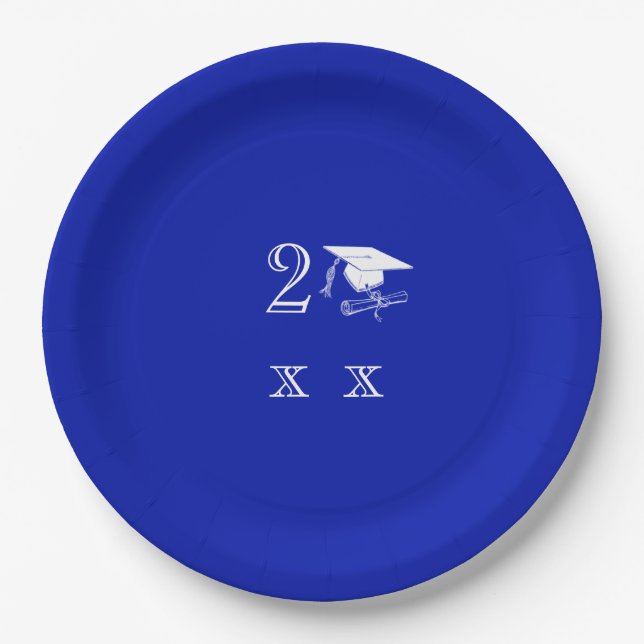 Class Of Grads Party Supplies Cap Diploma Paper Plates (Front)