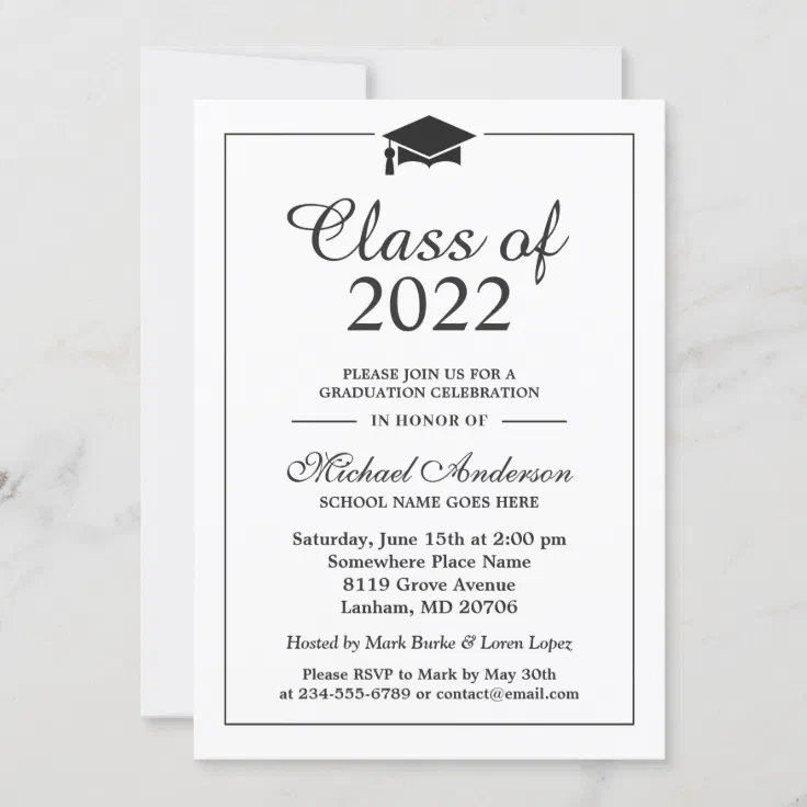 Class of Graduate Cap Logo Graduation Party Invitation | Zazzle