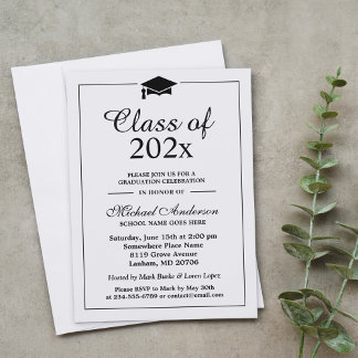 Class of Graduate Cap Logo Graduation Party Invitation