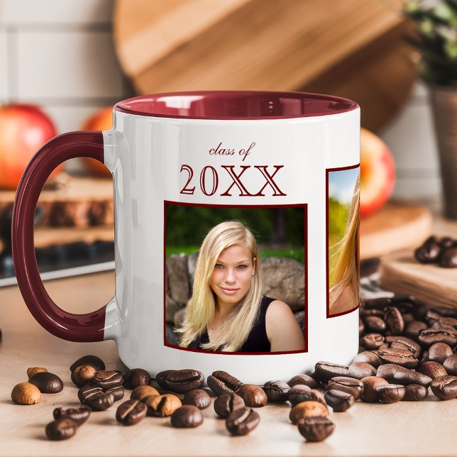 Class Of Graduate Maroon Photo Collage Mug (Creator Uploaded)