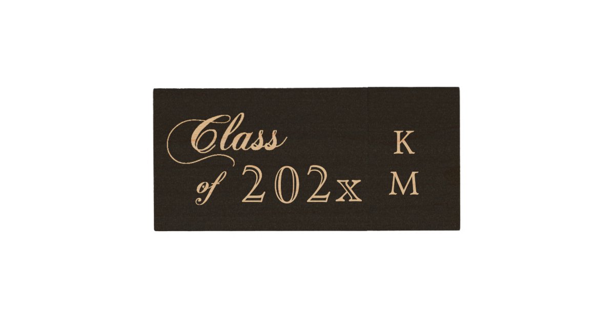 Class of Graduate Monogram Wood Flash Drive | Zazzle