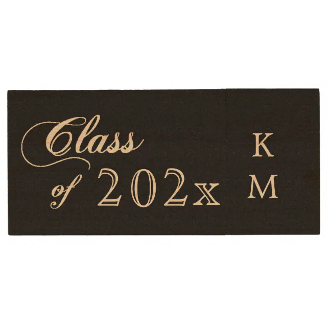 Class of Graduate Monogram Wood Flash Drive | Zazzle