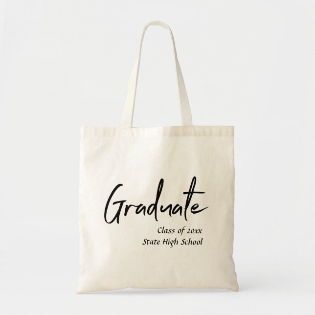 Class of Graduate Tote with monogram and name Bag (Front)