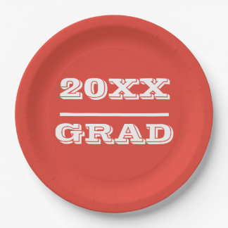 Class Of Graduates Party Supplies Red White Paper Plates