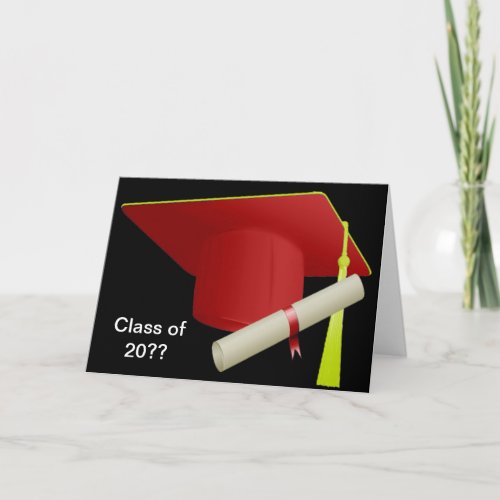 Class of _ Graduation Card Red Cap