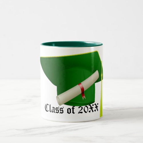 Class of _ Graduation Green Cap Mug