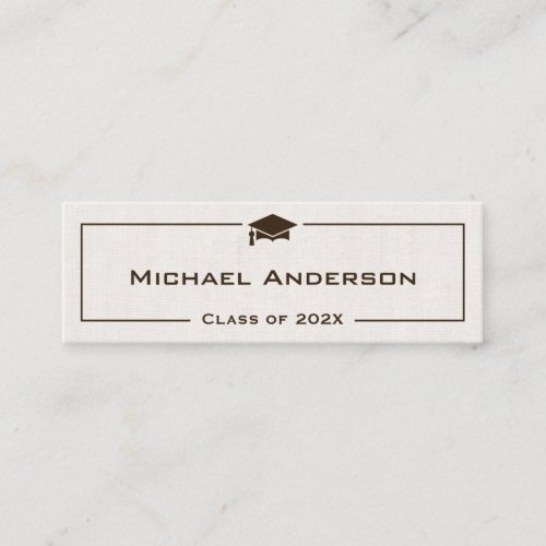 Class of Graduation Name Card _ Classic Linen Look